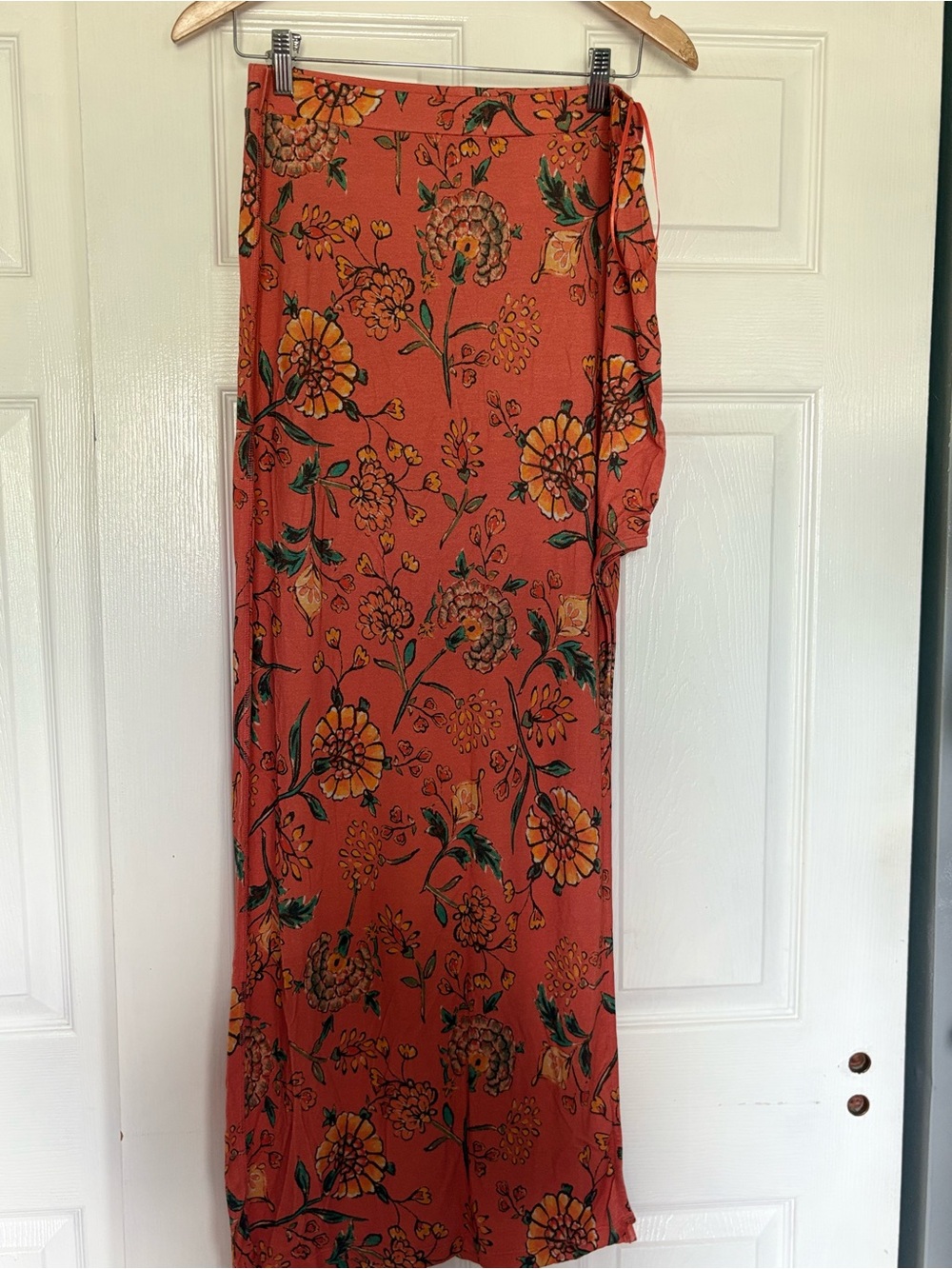 Free People Rust Floral Maxi Skirt
